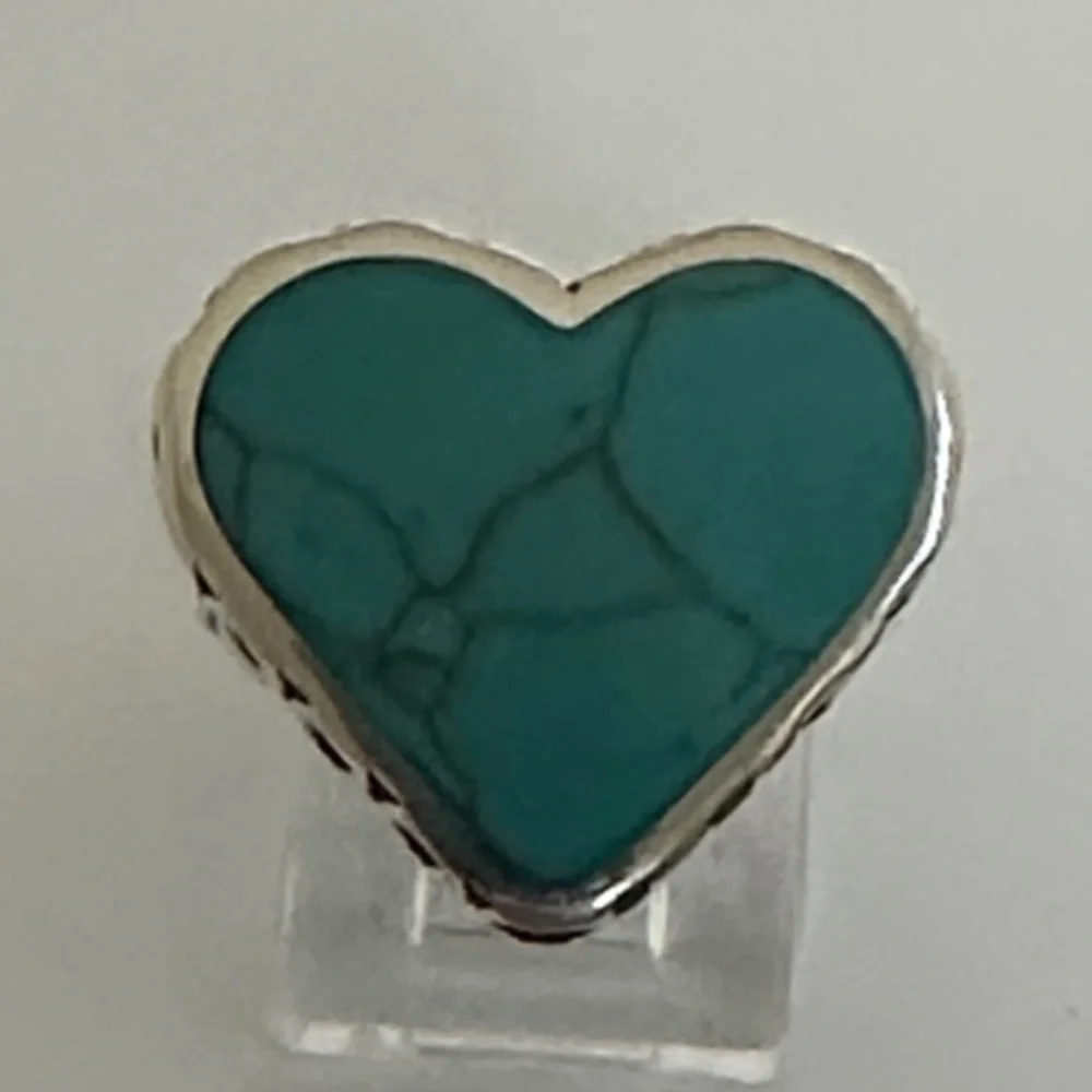 925 sterling silver Heart Turquoise  Gemstone Silver Ring